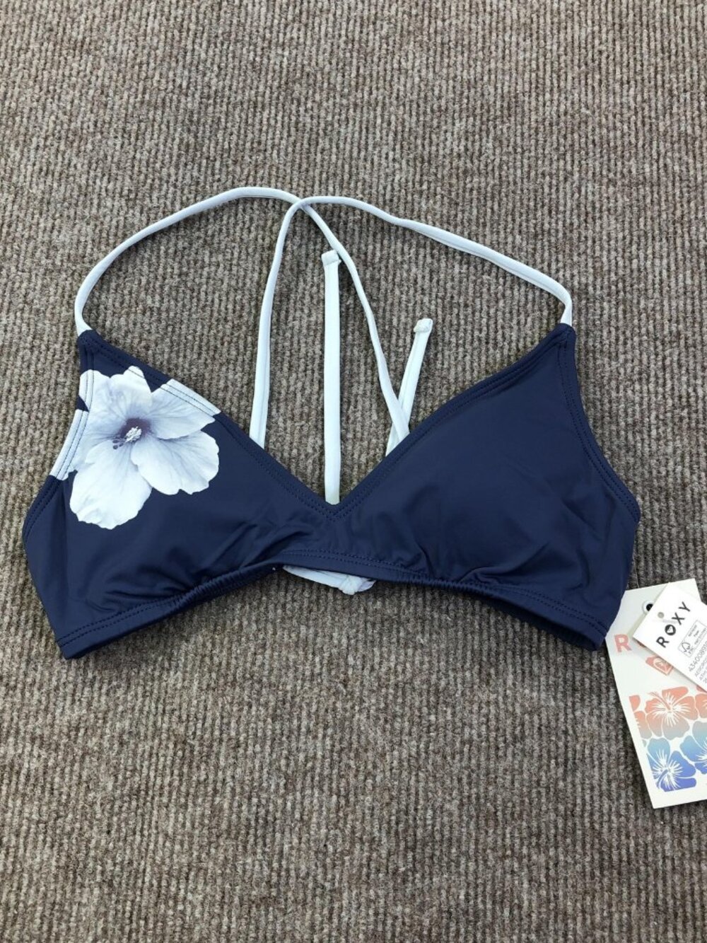 Roxy striped strapless bikini top Size S